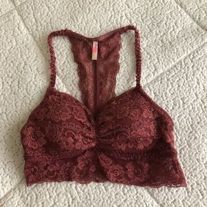 Rust colored lace bralette